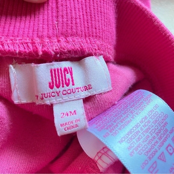 JUICY COUTURE Hot Pink Velvet Track Jogger Pants Toddler Girls 24 months - Picture 10 of 11
